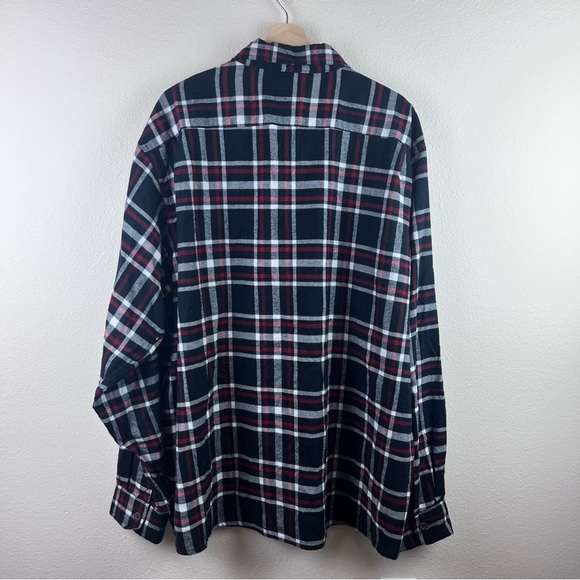 Wrangler Authentics black plaid button up flannel shirt Mens 3XL - Picture 2 of 9